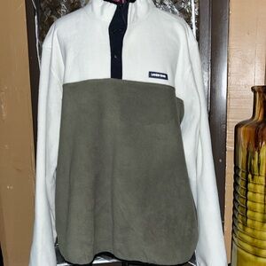 Lands’ End Quarter Snap Fleece Pullover, Green/Tan (SZ. XXL)